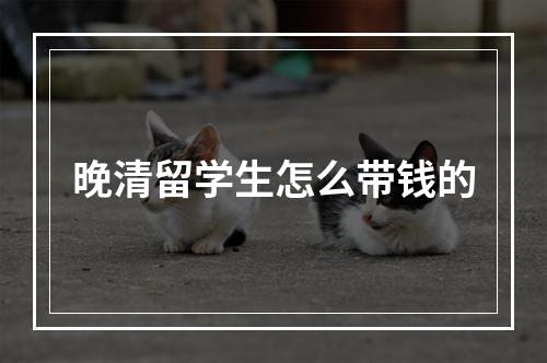 晚清留学生怎么带钱的