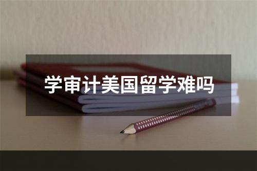 学审计美国留学难吗