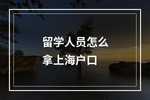 留学人员怎么拿上海户口