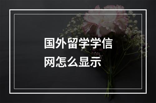 国外留学学信网怎么显示