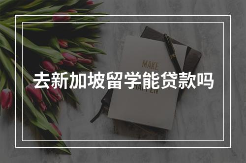 去新加坡留学能贷款吗