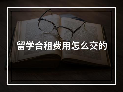 留学合租费用怎么交的