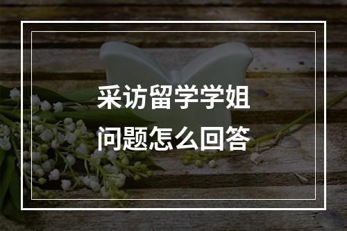 采访留学学姐问题怎么回答