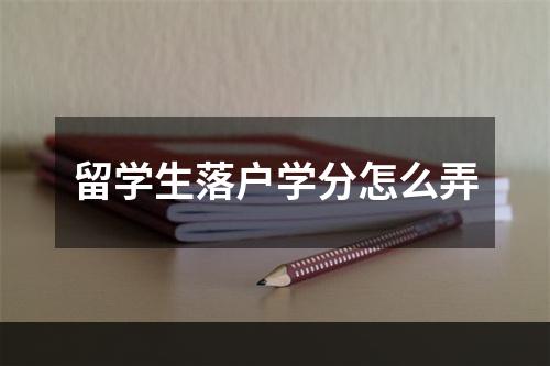 留学生落户学分怎么弄