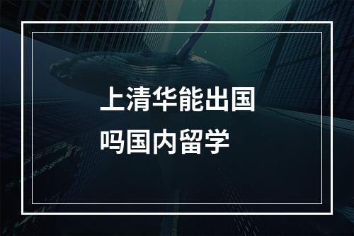 上清华能出国吗国内留学