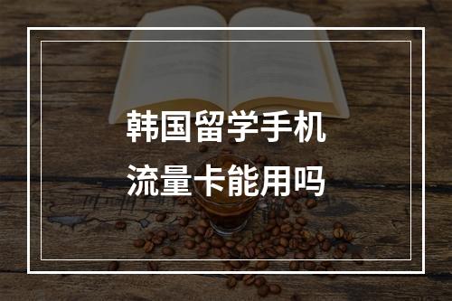 韩国留学手机流量卡能用吗