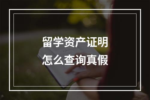 留学资产证明怎么查询真假