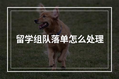 留学组队落单怎么处理