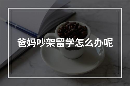 爸妈吵架留学怎么办呢