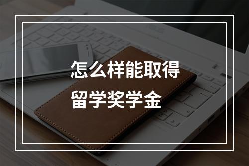 怎么样能取得留学奖学金