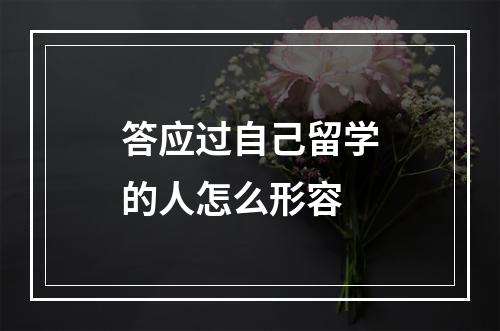 答应过自己留学的人怎么形容