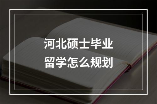 河北硕士毕业留学怎么规划