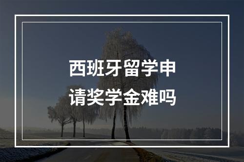 西班牙留学申请奖学金难吗