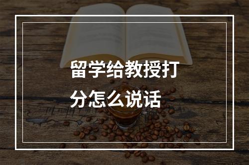 留学给教授打分怎么说话