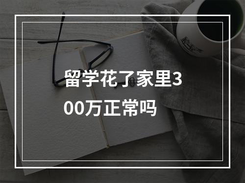 留学花了家里300万正常吗