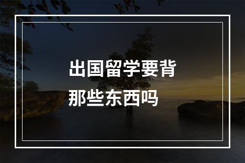 出国留学要背那些东西吗