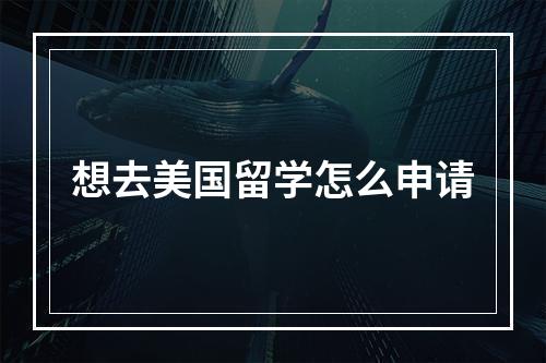 想去美国留学怎么申请