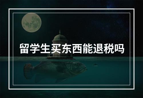 留学生买东西能退税吗