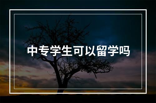 中专学生可以留学吗