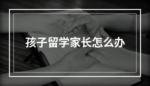 孩子留学家长怎么办