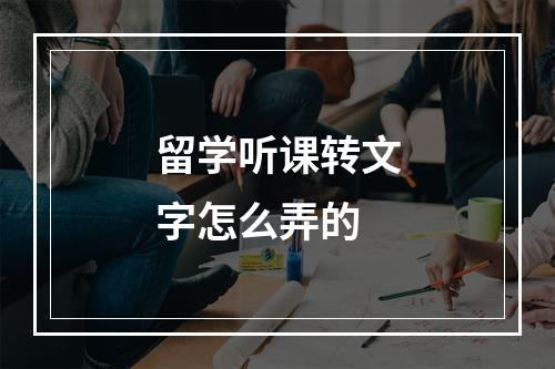 留学听课转文字怎么弄的