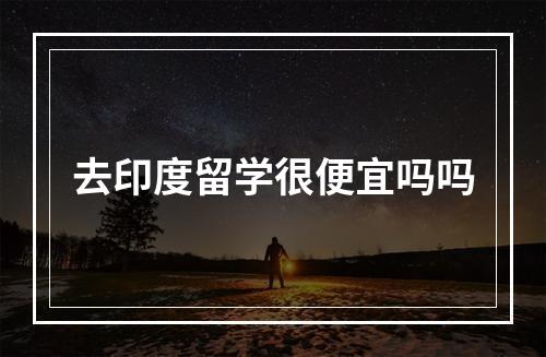 去印度留学很便宜吗吗