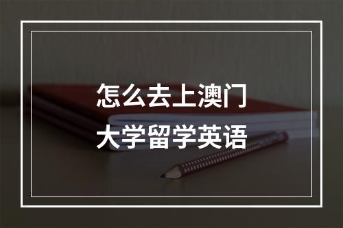 怎么去上澳门大学留学英语