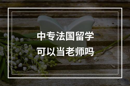 中专法国留学可以当老师吗