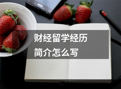 财经留学经历简介怎么写