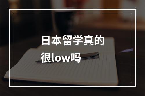 日本留学真的很low吗