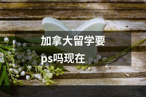 加拿大留学要ps吗现在