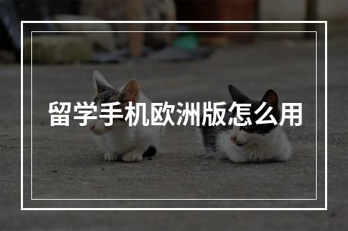 留学手机欧洲版怎么用