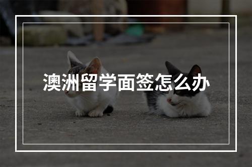 澳洲留学面签怎么办