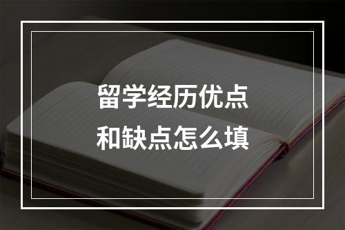 留学经历优点和缺点怎么填