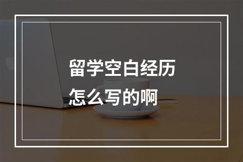 留学空白经历怎么写的啊