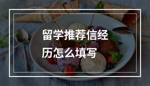 留学推荐信经历怎么填写