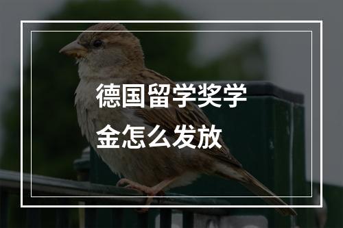 德国留学奖学金怎么发放