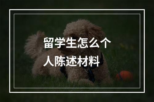 留学生怎么个人陈述材料