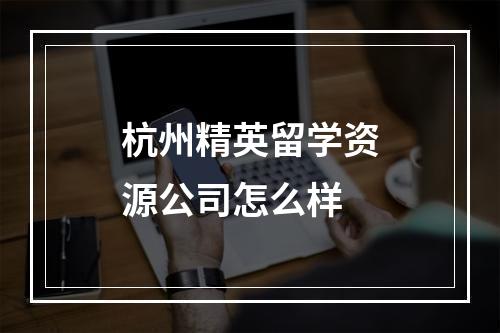 杭州精英留学资源公司怎么样