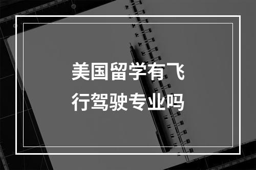 美国留学有飞行驾驶专业吗