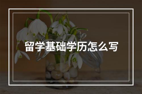 留学基础学历怎么写