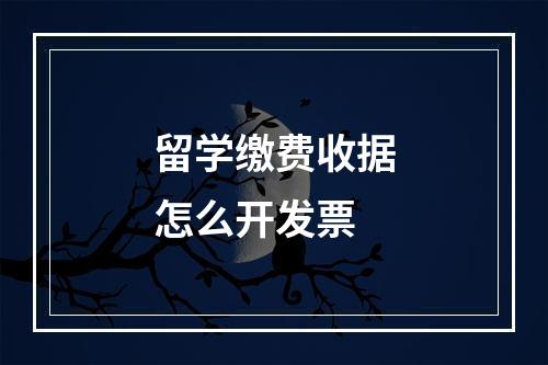 留学缴费收据怎么开发票