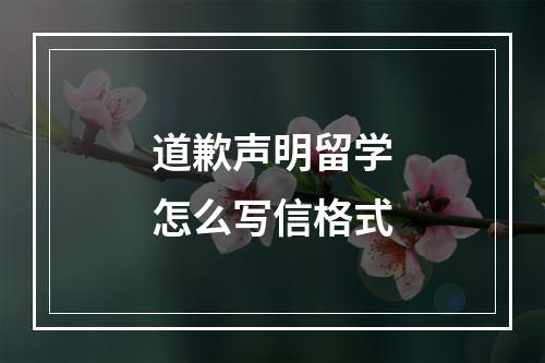 道歉声明留学怎么写信格式