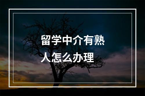 留学中介有熟人怎么办理