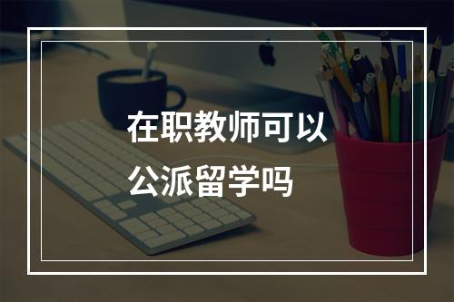 在职教师可以公派留学吗