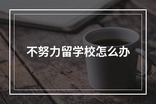 不努力留学校怎么办