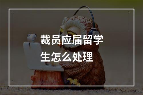 裁员应届留学生怎么处理