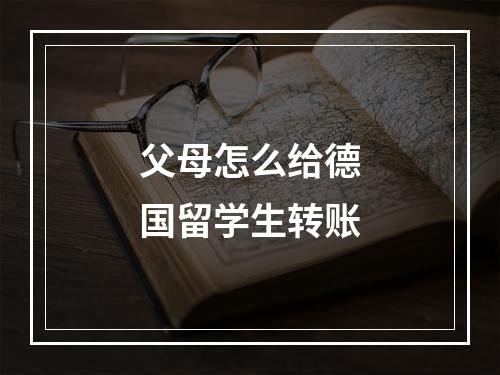 父母怎么给德国留学生转账