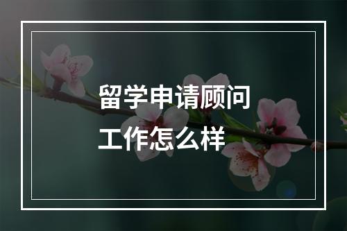 留学申请顾问工作怎么样