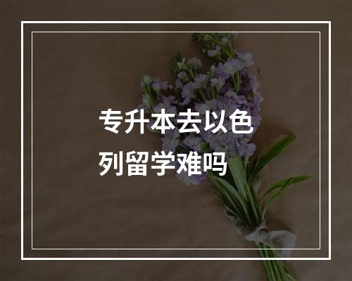 专升本去以色列留学难吗